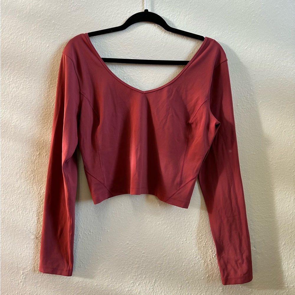 Lululemon Align Long Sleeve Shirt Mulled Wine Size 12 athletic athleisure wear